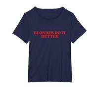 Blondes Do It Better Y2k Aesthetic Maglietta, Donna Plus-Size, Navy, 3X