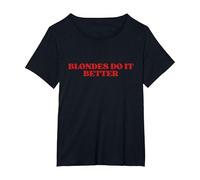 Blondes Do It Better Y2k Aesthetic Maglietta, Donna Plus-Size, Nero, 3X