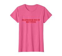 Blondes Do It Better Y2k Aesthetic Maglietta, Donna, Rosa mélange, 3XL
