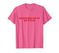 Blondes Do It Better Y2k Aesthetic Maglietta, Uomo, Rosa mélange, 3XL