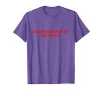 Blondes Do It Better Y2k Aesthetic Maglietta, Uomo, Viola mélange, 3XL