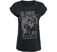 Blondie Tour 1977 Donna T-Shirt Nero M 100% Cotone Largo