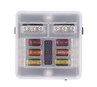 Bloo Protettore Circuito A 6 Vie Durevole, Scatola A Protezione A Circuito ATC con 12 V 24 V Con LED, Camion, senza soluzione, Rame PBT