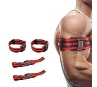 Blood Flow Restriction Bands per braccia, gambe, glutei, allenamento occlusione, guadagnare muscoli senza peso pesante, cinghie elastiche a sgancio rapido, rosso, 4 pezzi