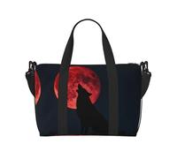 Blood Moon Wolf - Borsone da viaggio leggero, da portare con sé, per uomini e donne, impermeabile, ideale per la notte in palestra o nei fine settimana
