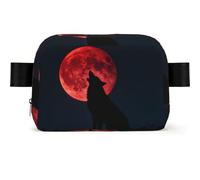Blood Moon Wolf - Marsupio impermeabile per uomo e donna, regolabile, per viaggi, leggero, per corsa, palestra