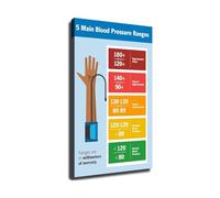 Blood Pressure Index Chart Poster Canvas Print Normal Range Guide Wall Art for Home Clinic Office(Unframed,16X24inch(40X60cm))