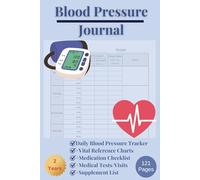 Blood Pressure Journal: 2 Year Simple Blood Pressure Log Book | Weekly & Undated | + Vital Reference Chart, Medical Tests & Supplement Checklist | 121 Pages, 6x9 inch