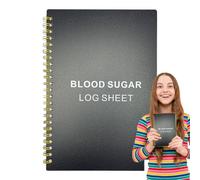 Blood Pressure Log Book - Blood Sugar Measurement | A5 60-Page Bloods Pressure Log | Writing Supplies For Record-Keeping Diet Planning Health Monitoring Doctor Visits Meal Tracking