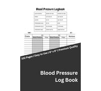 Blood Pressure Log Book: Daily Tracker for BP, Heart Rate & Notes: Track Blood Pressure Daily | Monitor BP, Pulse & Notes | Compact 6" x 9" Logbook | 102 Pages