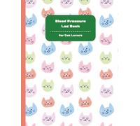 Blood Pressure Log Book for Cat Lovers: Colorful Cats Watercolor Illustration Pattern Cover / 8.5" x 11" Notebook