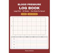 Blood Pressure Log Book: Large Print 52-Week Tracker with a Chart on Every Page - Morning and Evening Readings, Pulse and Monthly Summary