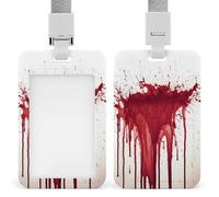 Blood Splash - Porta badge verticale con cordino, resistente, resistente, impermeabile, per infermiere, ufficiali, insegnanti, personale di sicurezza