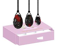Blood Stone Yoni Eggs Drilled Ben Wa Ball Love Egg for le donne Esercizio di Kegel Stringere la palla da massaggio in giada naturale, set forato con scatola Collezioni di casa