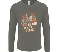 Blood Sweat And Gears Motocross Dirt Bike Uomo Manica Lunga T-Shirt