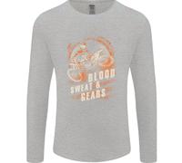 Blood Sweat And Gears Motocross Dirt Bike Uomo Manica Lunga T-Shirt
