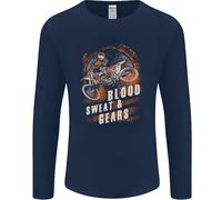 Blood Sweat And Gears Motocross Dirt Bike Uomo Manica Lunga T-Shirt