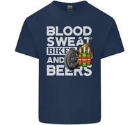 Blood Sweat Biciclette & Birra Divertente Moto Uomo Cotone T-Shirt