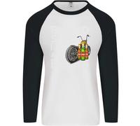 Blood Sweat Biciclette & Birra Divertente Moto Uomo L/S Baseball T-Shirt