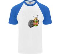 Blood Sweat Biciclette & Birra Divertente Moto Uomo S/S Baseball T-Shirt