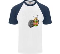 Blood Sweat Biciclette & Birra Divertente Moto Uomo S/S Baseball T-Shirt
