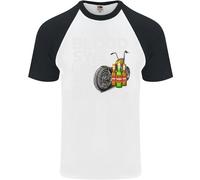 Blood Sweat Biciclette & Birra Divertente Moto Uomo S/S Baseball T-Shirt