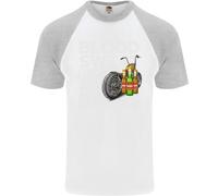 Blood Sweat Biciclette & Birra Divertente Moto Uomo S/S Baseball T-Shirt