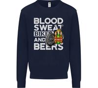 Blood Sweat Bikes & Beer Divertente Felpa Uomo