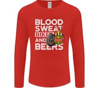 Blood Sweat Bikes & Beer Divertente Maglietta A Maniche Lunghe Uomo