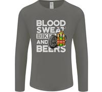 Blood Sweat Bikes & Beer Divertente Maglietta A Maniche Lunghe Uomo
