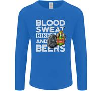 Blood Sweat Bikes & Beer Divertente Maglietta A Maniche Lunghe Uomo