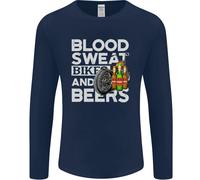 Blood Sweat Bikes & Beer Divertente Maglietta A Maniche Lunghe Uomo