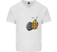 Blood Sweat Bikes & Beer Maglietta In Cotone A V Divertente Per Uomini