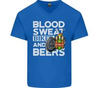 Blood Sweat Bikes & Beer Maglietta In Cotone A V Divertente Per Uomini