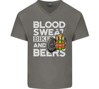 Blood Sweat Bikes & Beer Maglietta In Cotone A V Divertente Per Uomini