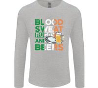 Blood Sweat Rugby E Birre Irlanda Divertente Uomo Maniche