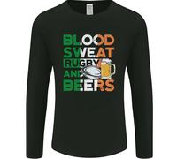 Blood Sweat Rugby E Birre Irlanda Divertente Uomo Maniche