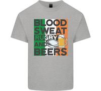 Blood Sweat Rugby E Birre Irlanda Maglietta Divertente Per Bambini