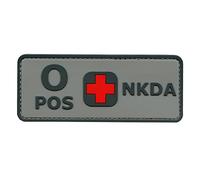 Blood Type NKDA ACU PVC Rubber 3D Fastener Patch Combat Tactical No Drugs Allergies