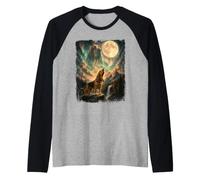 Bloodhound Che Ulula alla Luna - Bloodhound Lover Dog Dad Maglia con Maniche Raglan