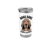 Bloodhound | Orecchie enormi peggiori ascoltatori, Cane Bloodhound divertente Bicchiere termico in acciaio inox doppia parete