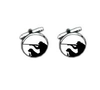 Bloody devil Gemelli da matrimonio, gemelli da caccia, cane da caccia cacciatore, fucile da caccia alla volpe, anatra a tema anatra, gemelli rotondi per matrimonio, regalo del papà, regalo d'amore