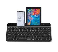 Bloody FBK30 QuietKey - Tastiera wireless multi-dispositivo 2,4 G e Bluetooth Dual Mode, fino a 4 dispositivi, portatile con supporto integrato per Mac iOS Windows Android (nero classico)
