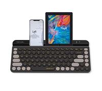 Bloody FBK30 Tastiera wireless multi-dispositivo QuietKey 2.4G e Bluetooth Dual Mode, fino a 4 dispositivi, portatile con supporto integrato per Mac iOS, Windows Android (ribes nero)