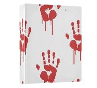 Bloody Handprint Horror - Raccoglitore a 3 anelli, 3,8 cm, rotondo, contiene 200 documenti, per casa, scuola, ufficio