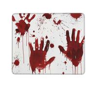 Bloody Handprints - Tappetino per mouse da gioco stampato, 26 x 20 cm, base in gomma antiscivolo, tappetino per mouse da scrivania con bordi cuciti, per gamer, ufficio, casa