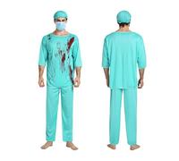 Bloody Nurse Uniform Kit, Halloween Horror Costume Set, Distressed Medical Fancy Dress Outfit with Accessories for Girls Boys Teens Men Women Street Party Cosplay Events, Attention-Grabbing Design