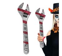 Bloody Pretend Wrench Toy - Scary Decoration Piece for Haunted Attraction Scenes | Faux Metal with Red Stain Detail, Cosplay Costume Addition for Parties Bars Role Play Nights Festivals Escape
