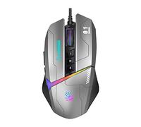 Bloody W60Max Mouse da gioco RGB FPS cablato, 10000 CPI, tutti i pulsanti programmabili, velocità di rapporto e regolazione LOD, con memoria integrata 4M, grigio pistola
