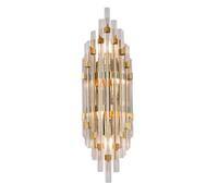 BLOOHK Applique da Parete in Cristallo di Lusso Lampada da Parete in Acciaio Inossidabile Dorato E14 * 2 Lampada da Parete Moderna in Cristallo per Interni per Soggiorno, Camera da Letto, corridoio e